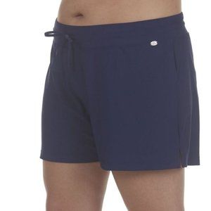 Womens Swimsuit Shorts ZeroXPosur 2X Blue Action UPF 30+ Plus Built in Brief